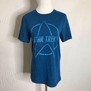 Star Trek Logo Blue Graphic Tee Shirt Size Small